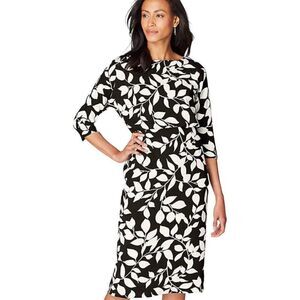 J. Jill‎ x Christian Siriano Leaf Print Dress sz 2